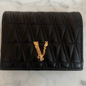 VERSACE Quilted Virtus Bifold Wallet